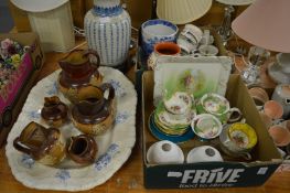 Decorative porcelain, china and other items to include Doulton harvest jugs.