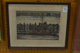 Rischert, etching of Konigsberg, 1938.