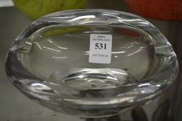 Val St Lambert, a moulded glass ashtray.