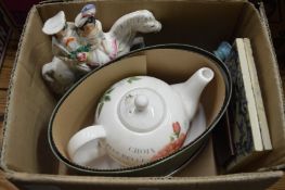 Staffordshire figure group and other items.