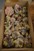 Floral encrusted ornaments by Coalport etc.