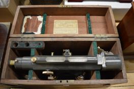 A Stanley surveying telescope, with original box.