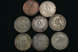 A collection of Chinese coins.