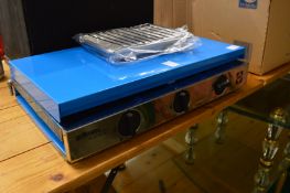 A portable gas stove.