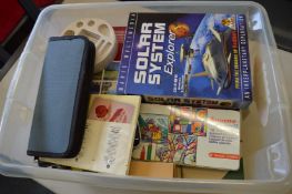 A box of art supplies.