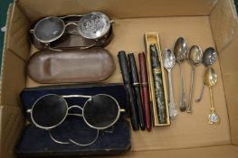 Early welding spectacles, pens etc.