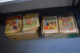 A quantity of 1970's comics to include Whizzer and Chips, Sandie, Judy etc.