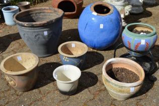 A collection of garden pots.
