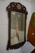 Georgian style mahogany fretwork framed mirror.