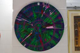 After Damien Hirst, a spin painting on board.