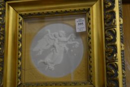 A pair of classical gilt framed plaques (faults).