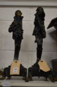 A pair of spelter figures.
