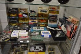 Collectors model cars and motorbikes, to include James Bond, Jaguar etc.