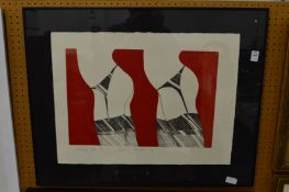 Carole Hubble, 'Stocking Tops' limited edition lithograph no: 14/15, signed and dated 1973.