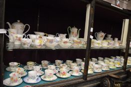 Large collection of Shelley cups and saucers and other items.