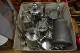 Pewter tankards etc.