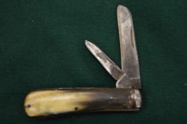 A horn handled penknife.