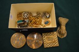 Ladies compacts, decorative jewellery etc.