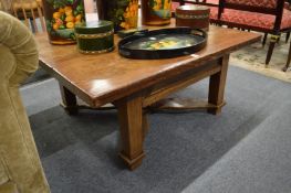 A good elm plank top coffee table with storage.