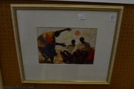 Two colour prints depicting African figures.