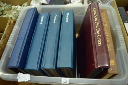 First day covers and stamps in albums.