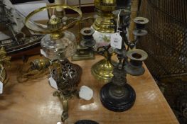 Various lamps and candelabra.