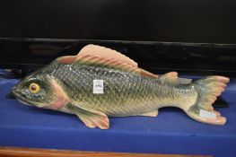 A pottery fish shaped jardiniere.