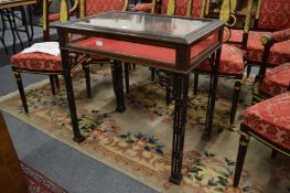 A Chinese Chippendale style mahogany bijouterie table.