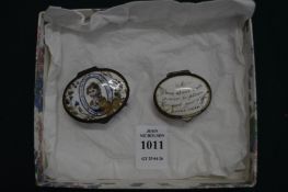 Two enamel patch boxes (faults).