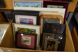 A collection of various paintings and prints etc.