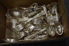 Quantity of Kings pattern flatware.