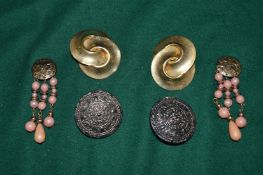 Three pairs of vintage style earrings.