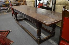 An 18th century oak refectory style dining or side table.