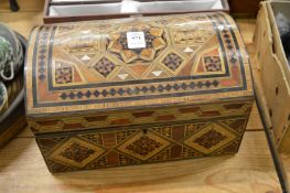 A Syrian inlaid dome top casket.