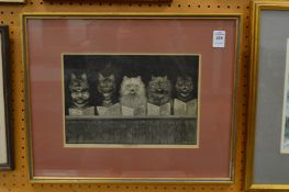 Louis Wain, our local glee union, decorative print.