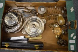 Quantity of plated items to include a set of four candlesticks.