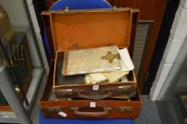 Two suitcases containing ephemera etc.