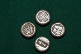 Chinese white metal shoe money.