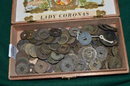 A collection of Chinese coins.