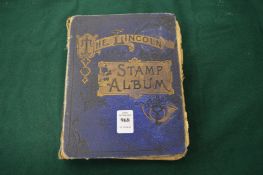 A stamp album and contents.