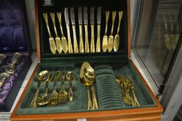 Part cased set of cutlery.