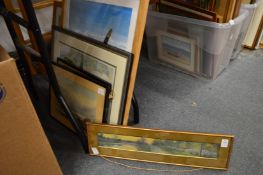 Various paintings and prints.