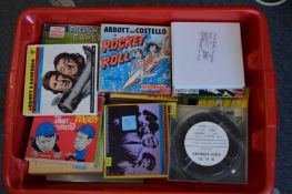 A box of cine films.