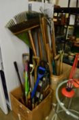 A large quantity of gardening and other tools.