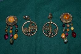 Two pairs of vintage style earrings.