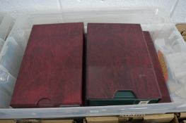 Box of eight cigarette card albums.