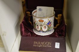A Paragon Royal Commemorative loving cup for Prince of Wales and Lady Diana Spencer, boxed.