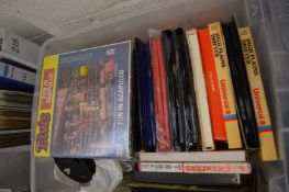 A box of cine films.