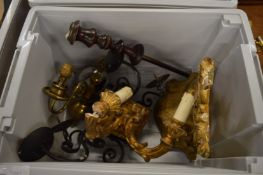 Glass lamp shades, lighting etc.