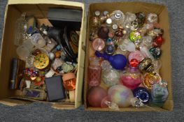 Collection of glass scent bottles etc.